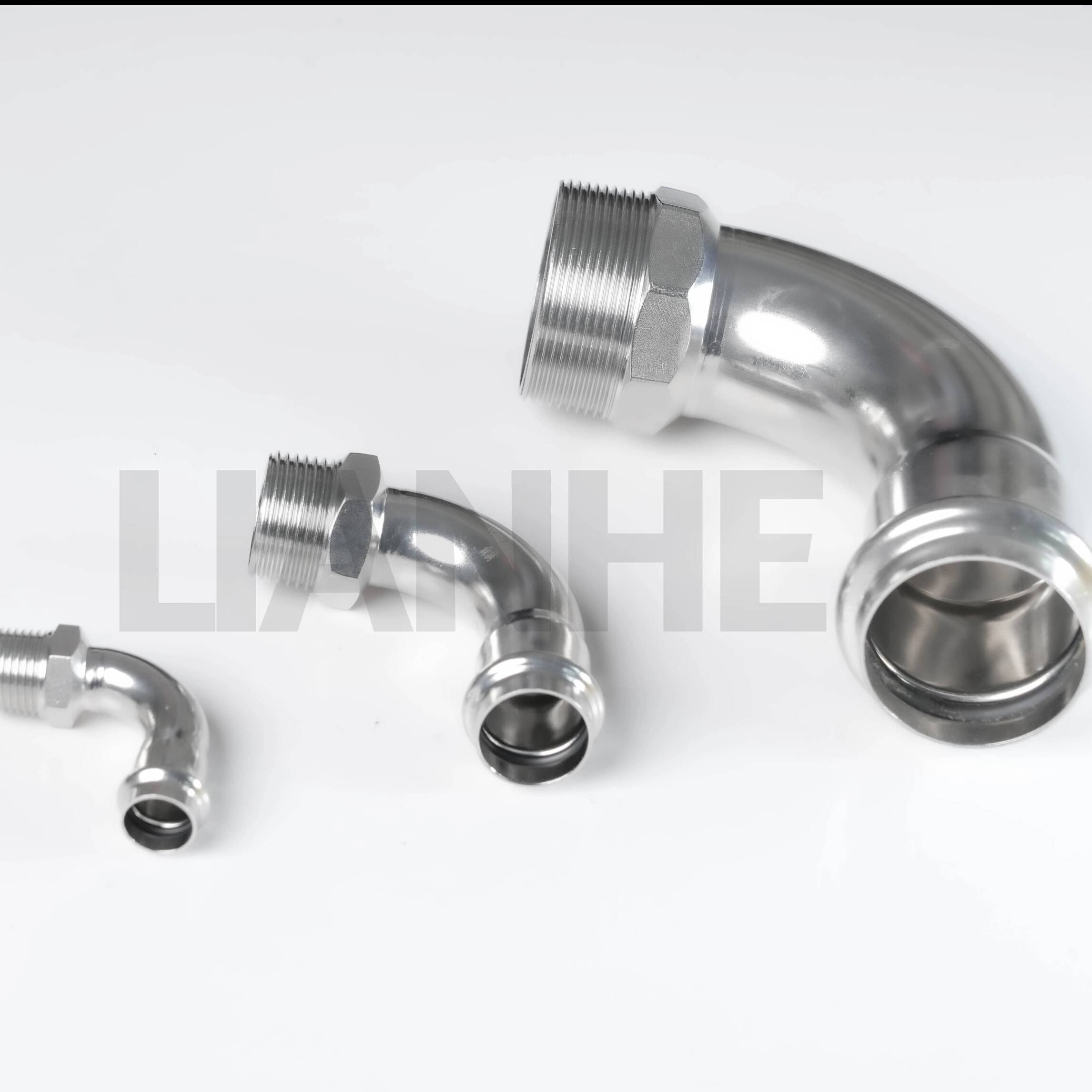 Máy ép ren nam bằng thép không gỉ Loại khuỷu tay 90DEG