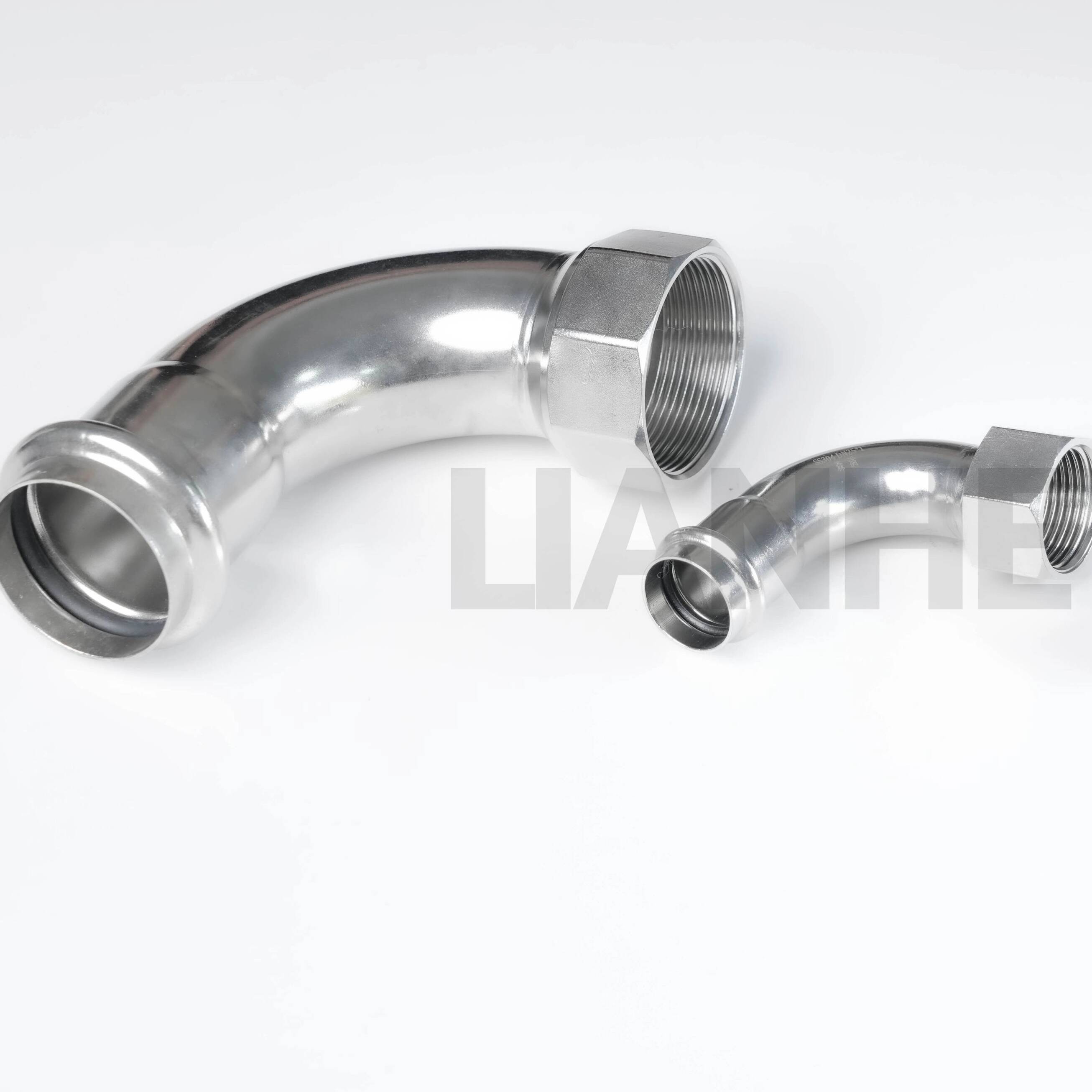 Máy ép ren nữ bằng thép không gỉ 90DEG Khuỷu tay S Typea