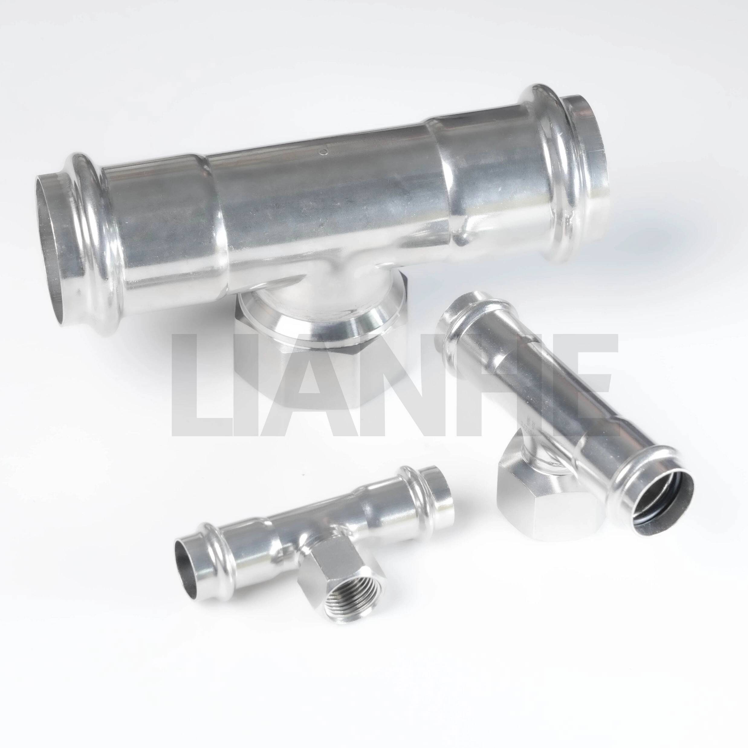 Thép không gỉ Nữ Chủ đề SS Press Tee S Type Connector