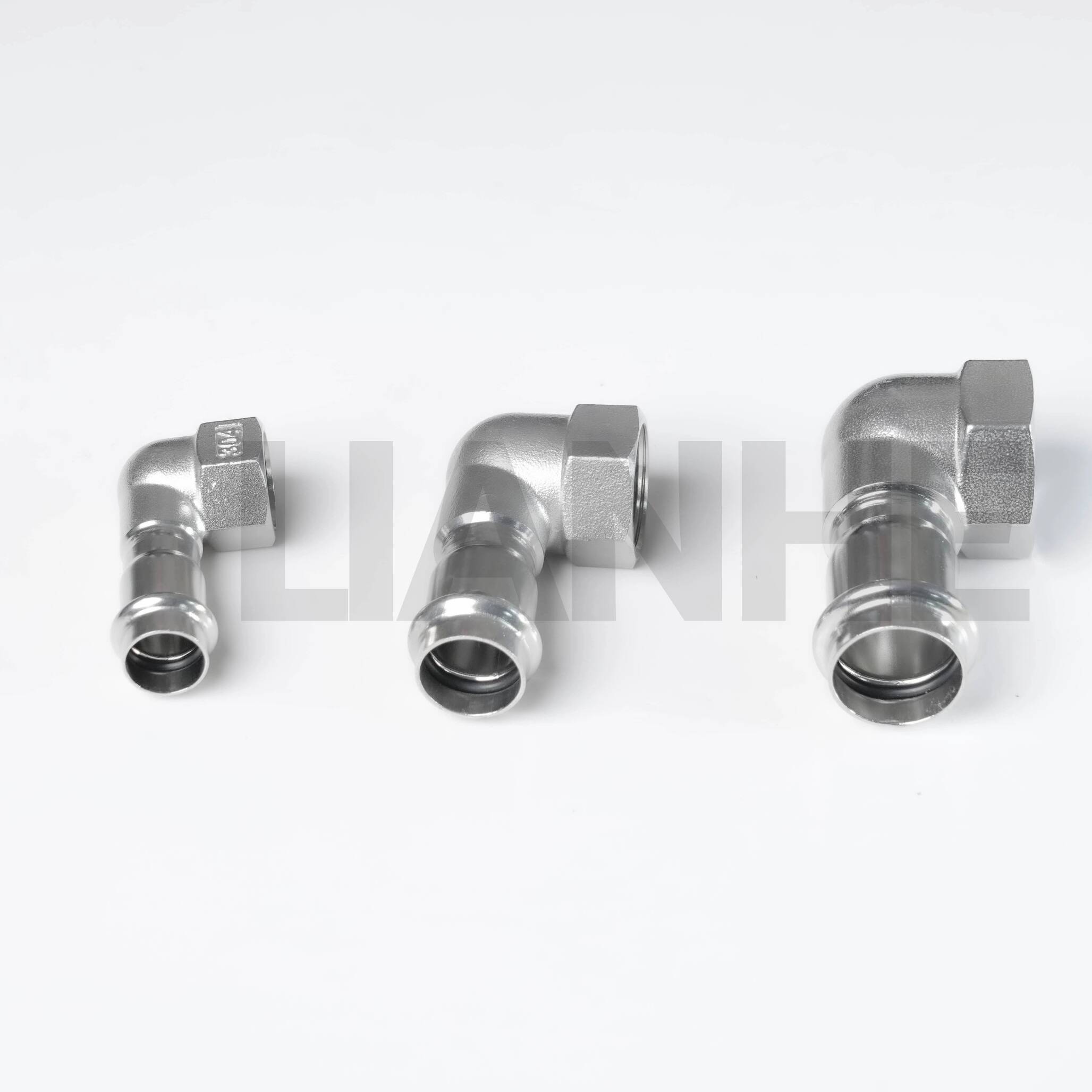 Máy ép ren nữ bằng thép không gỉ 90DEG Loại khuỷu tay ngắn S