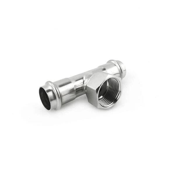 Tee ép ren nữ bằng thép không gỉ